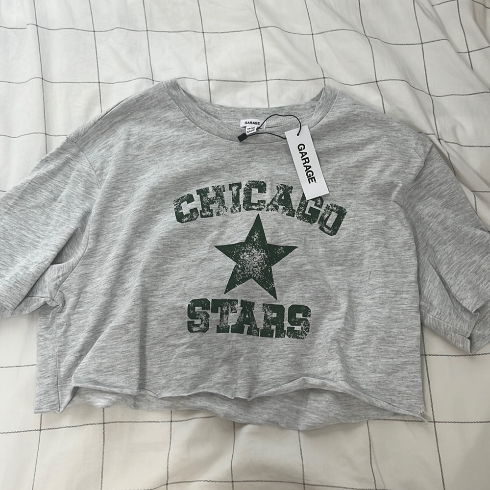 Garage grey cropped tee XS